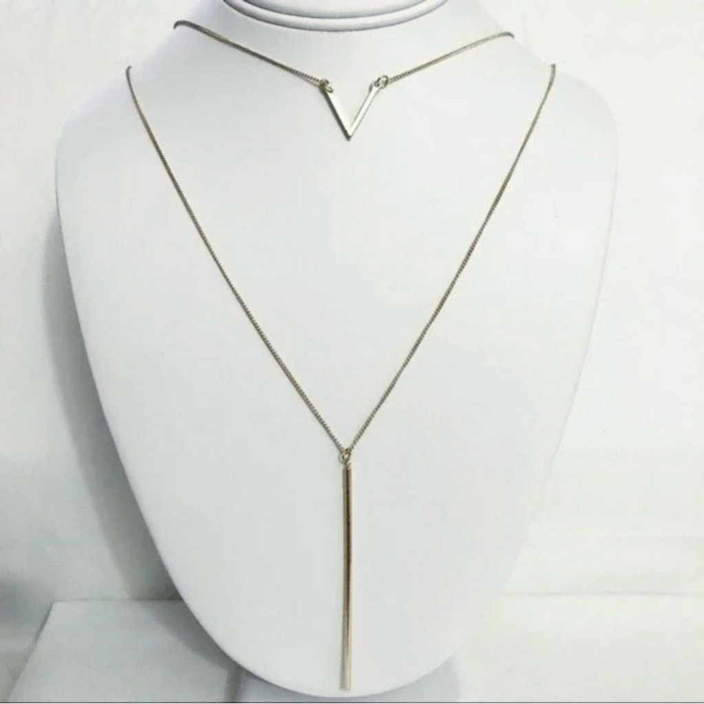Silver Double Layered Necklace 10$